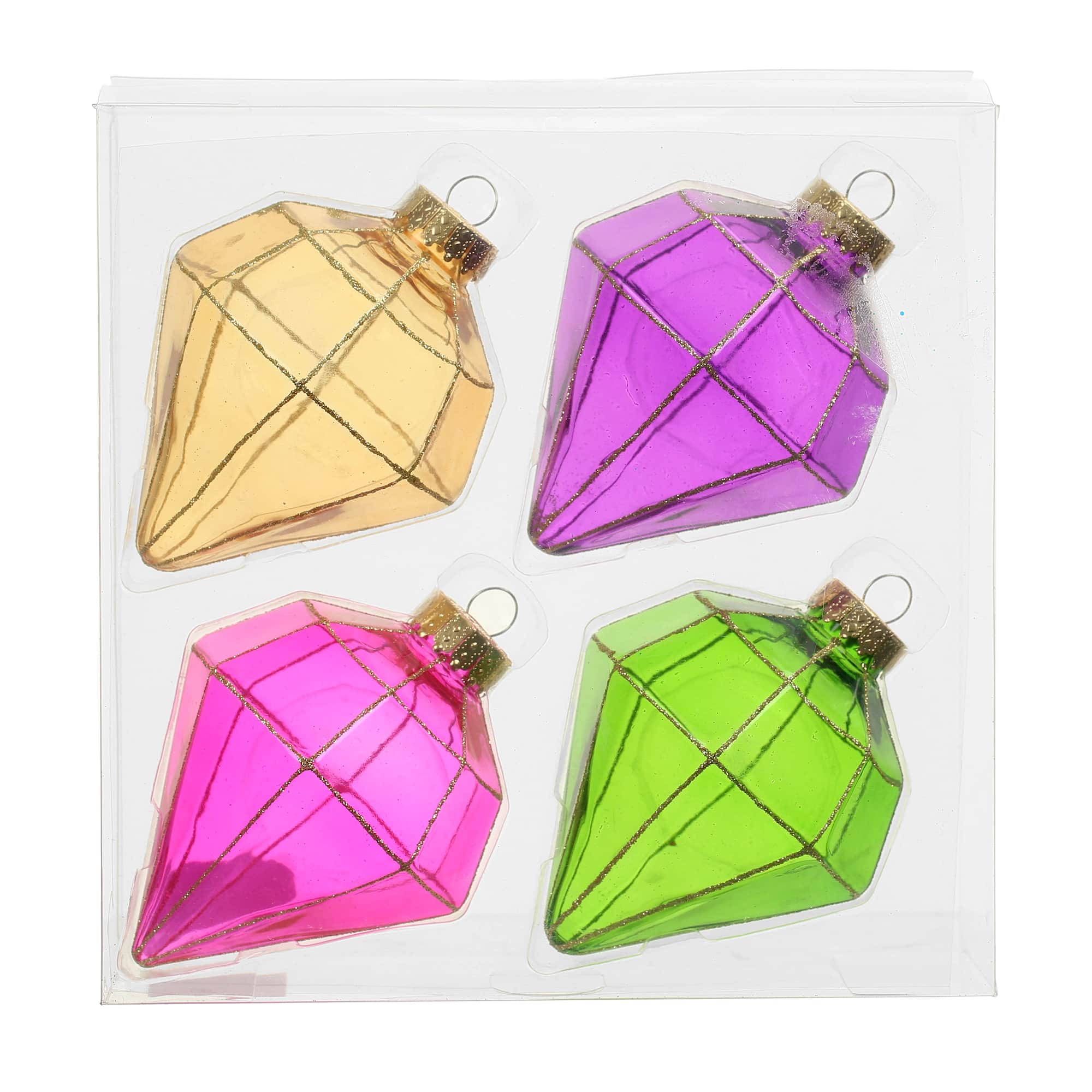 4 Pack 4.5" Plastic Diamond Ornaments by Ashland®
